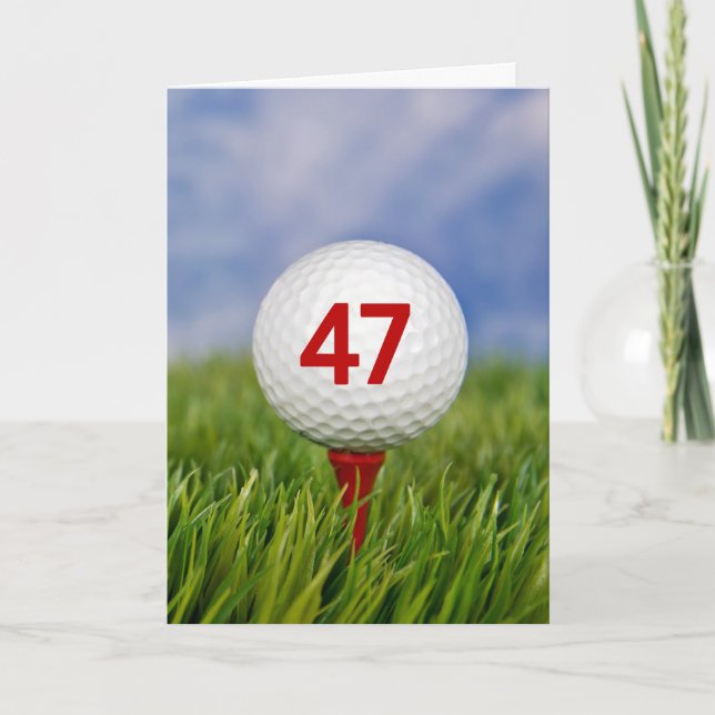 Carte 47e anniversaire Golf Ball on Red Tee (Devant)