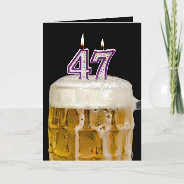 Carte 47th Birthday Bière en noir (Devant)
