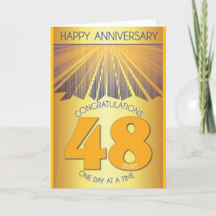 Carte 48 ans d'anniversaire de sobriété 12 Étapes Gold