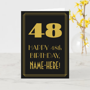 Carte 48e Anniversaire – Apparence inspirée de l'Art Déc