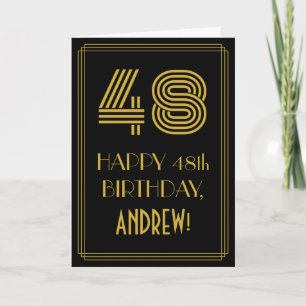 Carte 48e anniversaire : Art Déco Inspiré Look "48" & No