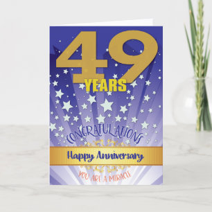 Carte 49e anniversaire de rétablissement chiffre gras