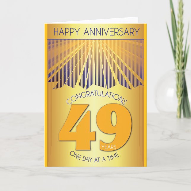 Carte 49e anniversaire de sobriété | Golden Ray 12 Étape (Devant)