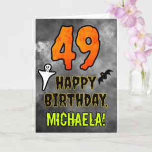 Carte 49e anniversaire : Eerie Halloween Thème + Nom per