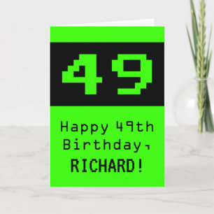 Carte 49e anniversaire : Nerdy / Geeky Style "49" et nom
