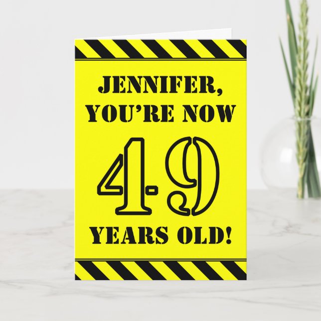 Carte 49e anniversaire : texte de style crayon amusant,  (Devant)