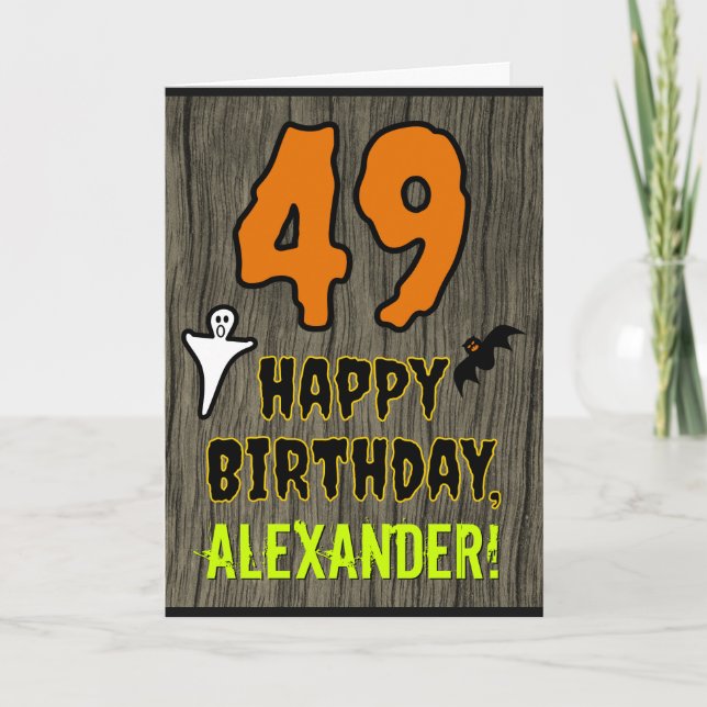 Carte 49e Anniversaire : Thème effrayant d'Halloween, no (Devant)