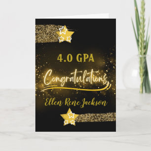 Carte 4.0 GPA Félicitations Gold Stars Parties scintilla