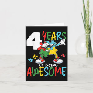 Carte 4 Anniversaire Autiste Garçons Fille Autisme Awar