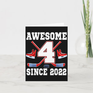 Carte 4 Ans Incroyable Depuis 2022 Thème Hockey Annivers
