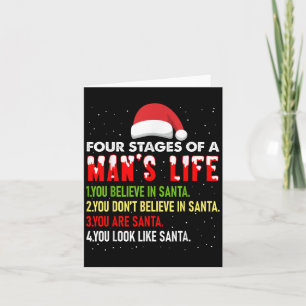 Carte 4 Étapes De La Vie Humaine Drôle Père Noël Noël Pa