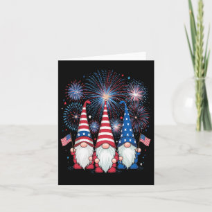 Carte 4 juillet 2024 Gnomes patriotiques drôles américai
