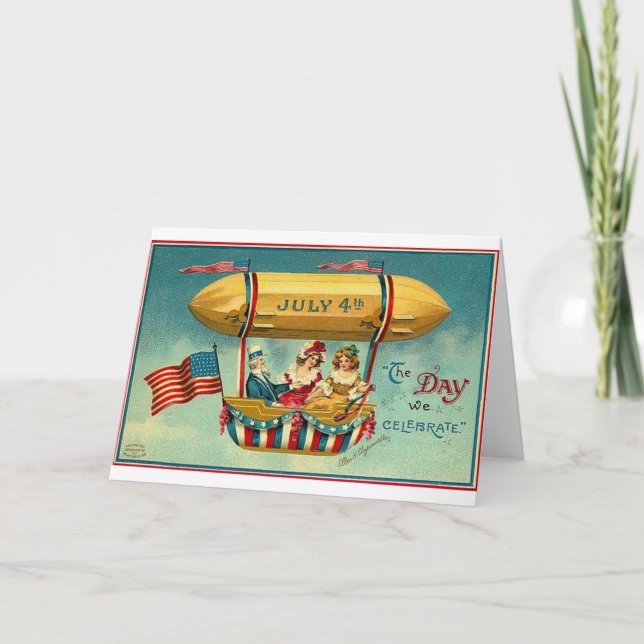 Carte 4 juillet - Aéronefs - Art Vintage (Devant)