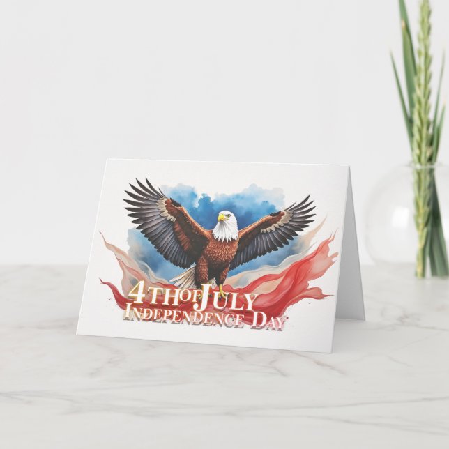 Carte 4 juillet Aigle – Conception d'art patriotique (Devant)