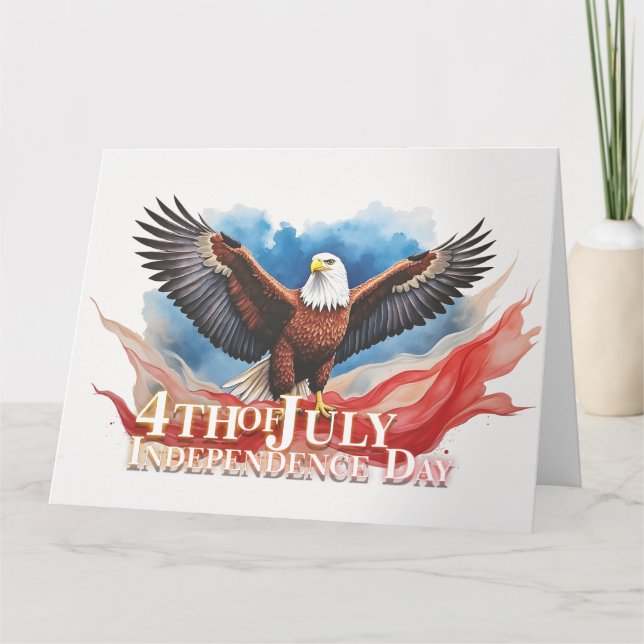 Carte 4 juillet Aigle – Conception d'art patriotique (Devant)