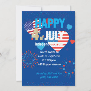 Carte 4 juillet American USA Firework Patriotique Person
