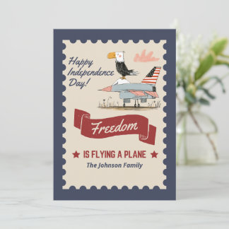 Carte 4 juillet Amérique 250e aigle jet avion de chasse