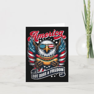Carte 4 juillet Amérique Hot Dogs Et Freedom Eagle Pat