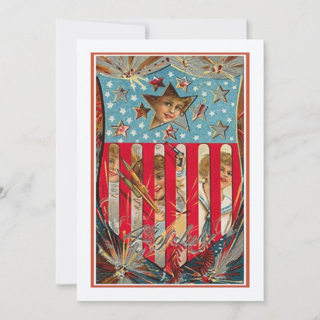 Carte 4 juillet - Art Vintage (Devant)