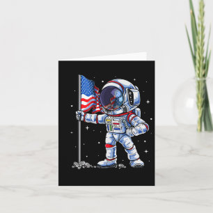 Carte 4 juillet astronaute américain Drapeau américain F