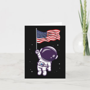 Carte 4 juillet astronaute américain Drapeau américain F