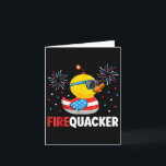 Carte 4 juillet Canard Firequacker Patriotique Quatrième<br><div class="desc">4 juillet Canard Firequacker Patriotique 4 Juillet Drôle</div>
