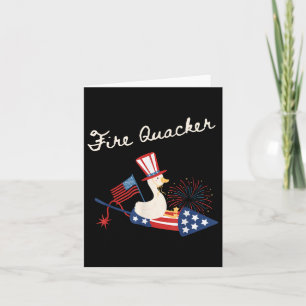 Carte 4 juillet Canard Firequacker Patriotique Quatrième