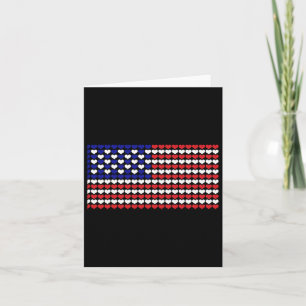 Carte 4 juillet Coeur de chemise Nous Drapeau Américain