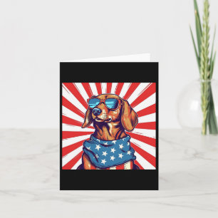 Carte 4 juillet Dachsund Weiner Chien Weenie Usa A