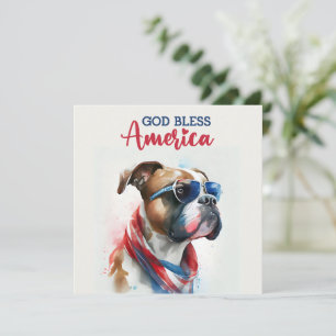 Carte 4 juillet de boîte à chien patriotique
