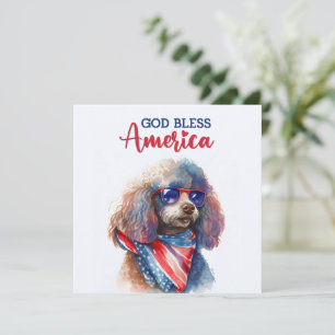 Carte 4 juillet de caniche patriotique