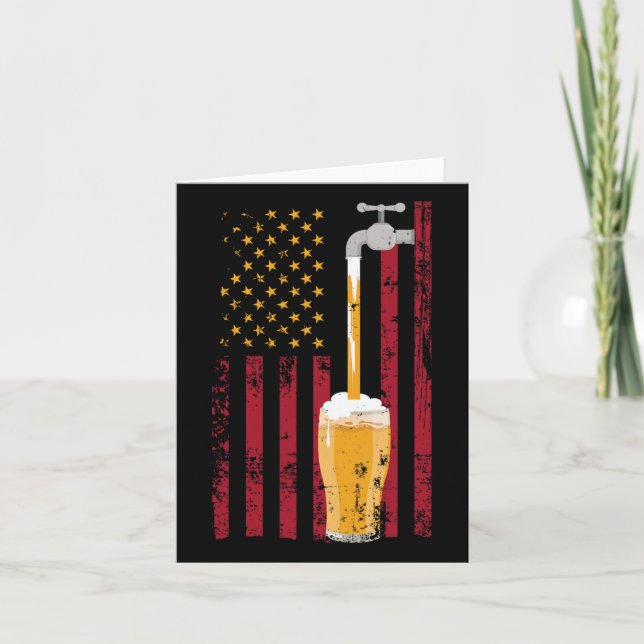 Carte 4 juillet Drapeau américain brassant (Devant)