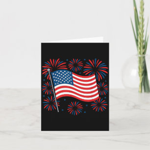Carte 4 juillet drapeau États-Unis Feux d'artifice patri