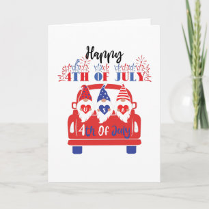 Carte 4 juillet Fête de l'Indépendance USA Gnomies Gnome
