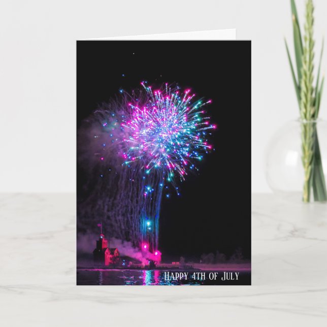 Carte 4 juillet feux d'artifice et phare (Devant)