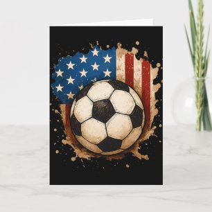 Carte 4 juillet Football Patriotique Usa Drapeau América