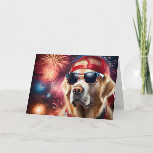 Carte 4 juillet Golden Retriever