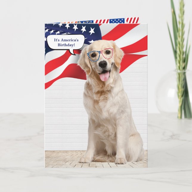Carte 4 juillet Golden Retriever (Devant)