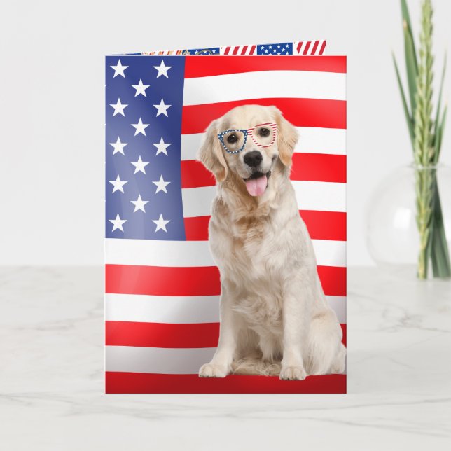 Carte 4 juillet Golden Retriever (Devant)