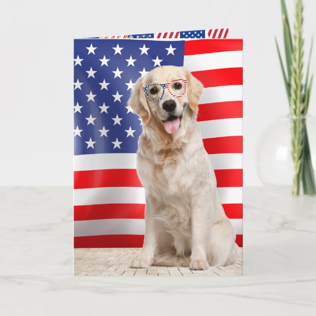 Carte 4 juillet Golden Retriever (Devant)