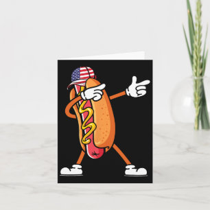 Carte 4 juillet Hotdog Sungles Drapeau Américain Indépen