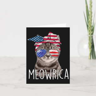 Carte 4 juillet Jour de l'Indépendance Meowrica meowrica