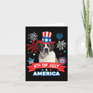 Carte 4 juillet Jour Patriotique Saint Bernard Chien Ind