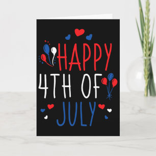 Carte 4 juillet Joyeux 4 juillet Drapeau américain 
