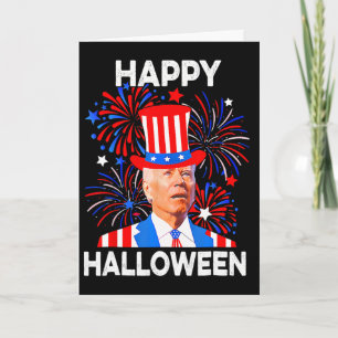 Carte 4 juillet Joyeux Halloween Drôle Biden Confus 