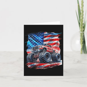Carte 4 juillet Monster Truck American Flag Usa Boys K