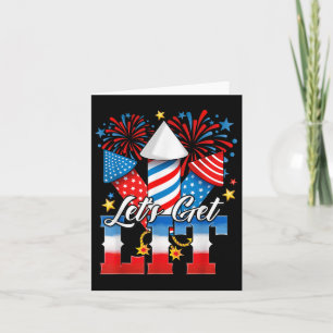 Carte 4 juillet Obtenons Lit Feu D'Oeuvre Drôle Patrioti