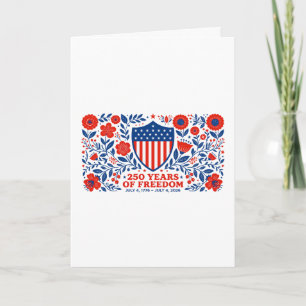 Carte 4 juillet Patriotique 250e anniversaire 250 ans 