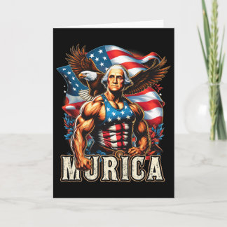 Carte 4 juillet patriotique drôle George Washington juil