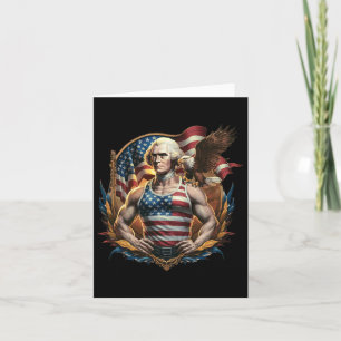 Carte 4 juillet patriotique drôle George Washington juil